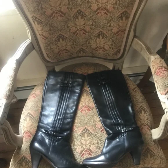 FRYE LEATHER KNEE HIGH RIDING BOOTS - Picture 6 of 11